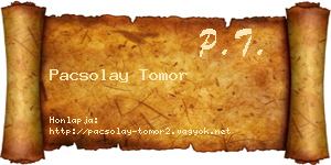 Pacsolay Tomor névjegykártya